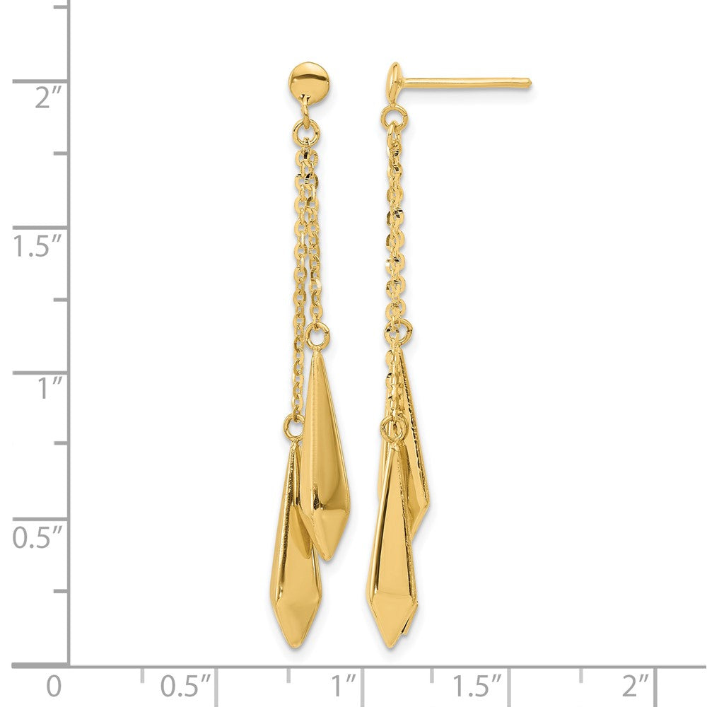 14K Yellow Gold Polished Post Dangle Earrings