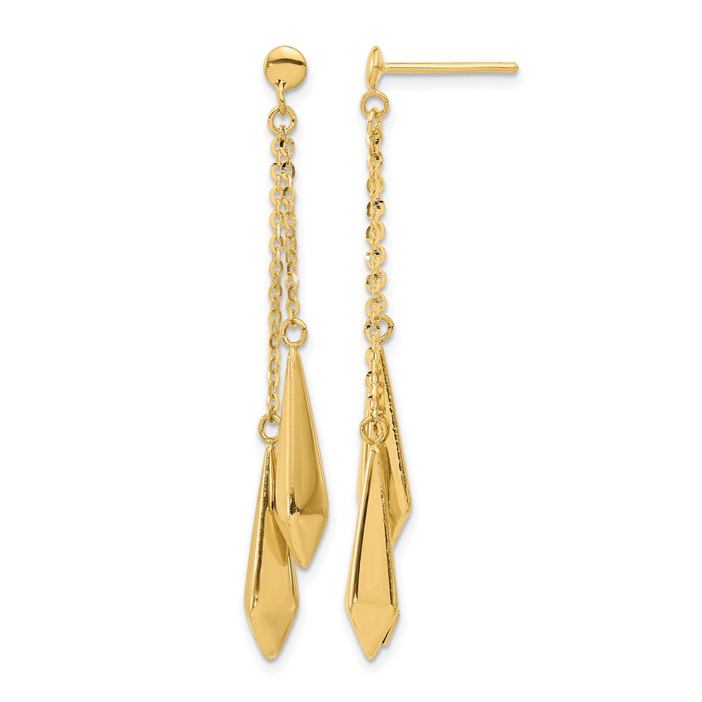 14K Yellow Gold Polished Post Dangle Earrings