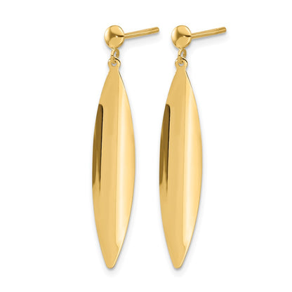 14K Yellow Gold Polished Post Dangle Earrings