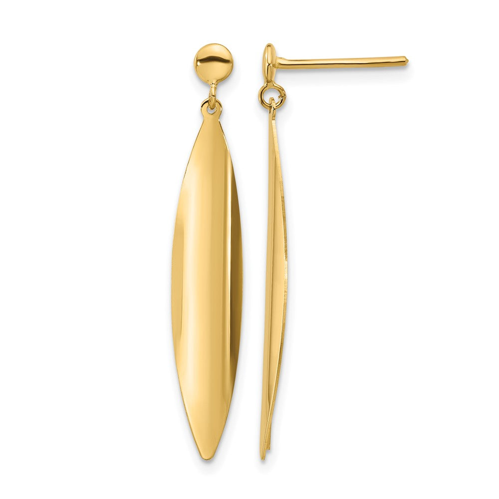 14K Yellow Gold Polished Post Dangle Earrings