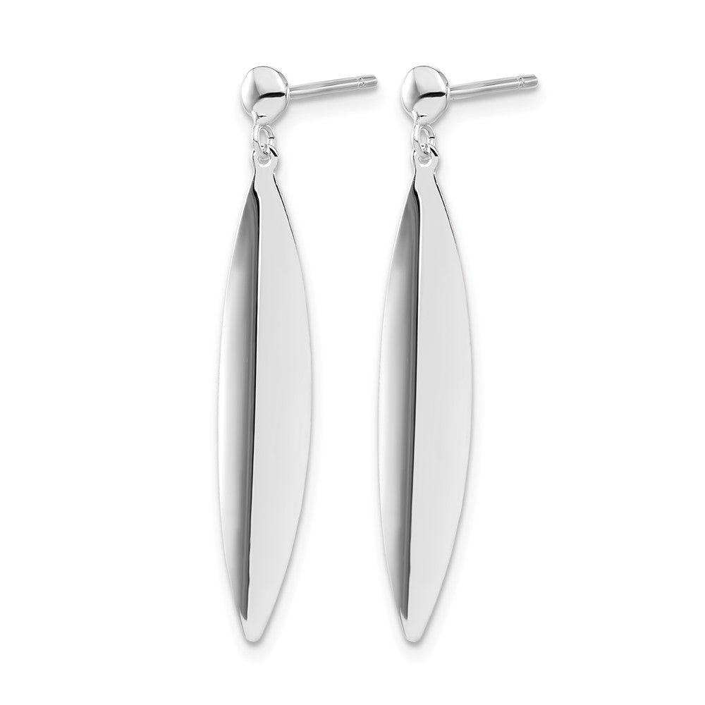 14K White Gold Polished Post Dangle Earrings