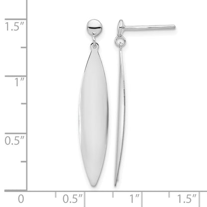 14K White Gold Polished Post Dangle Earrings