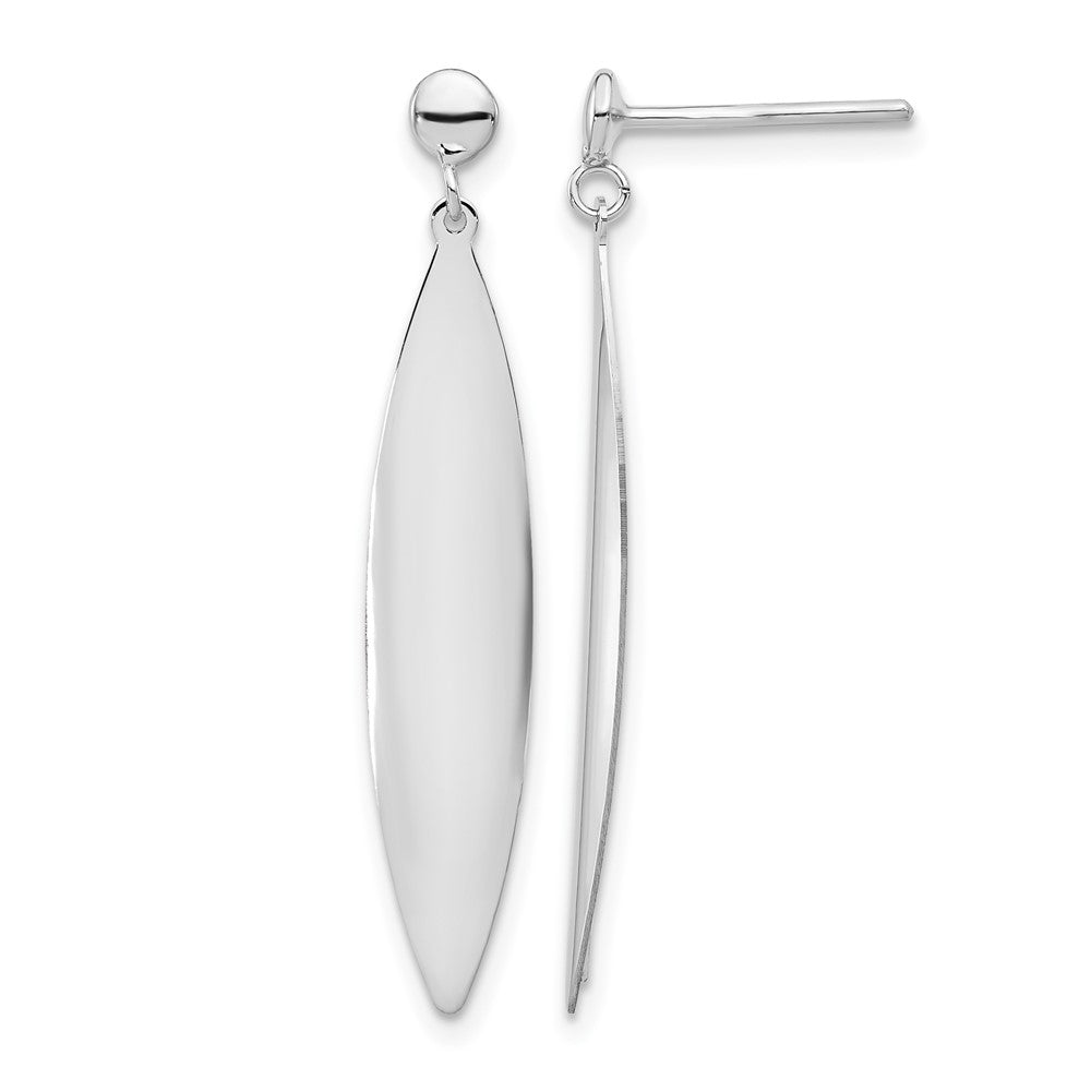 14K White Gold Polished Post Dangle Earrings