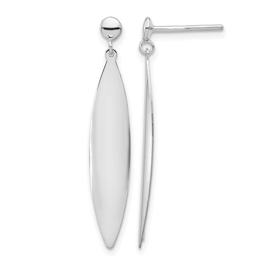 14K White Gold Polished Post Dangle Earrings