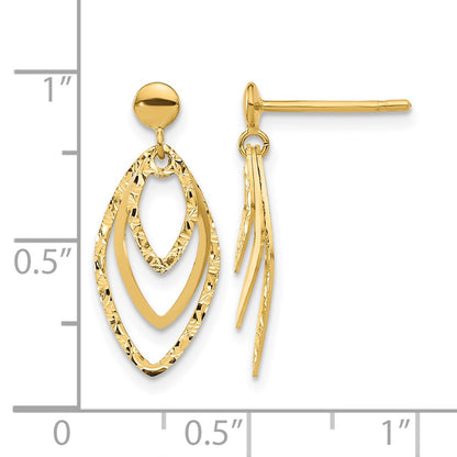 14K Yellow Gold Polished Post Dangle Earrings