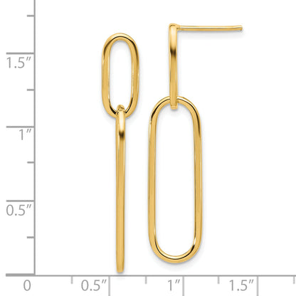 14K Yellow Gold Polished Post Drop Earrings