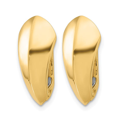 14K Yellow Gold Polished Omega Back Earrings