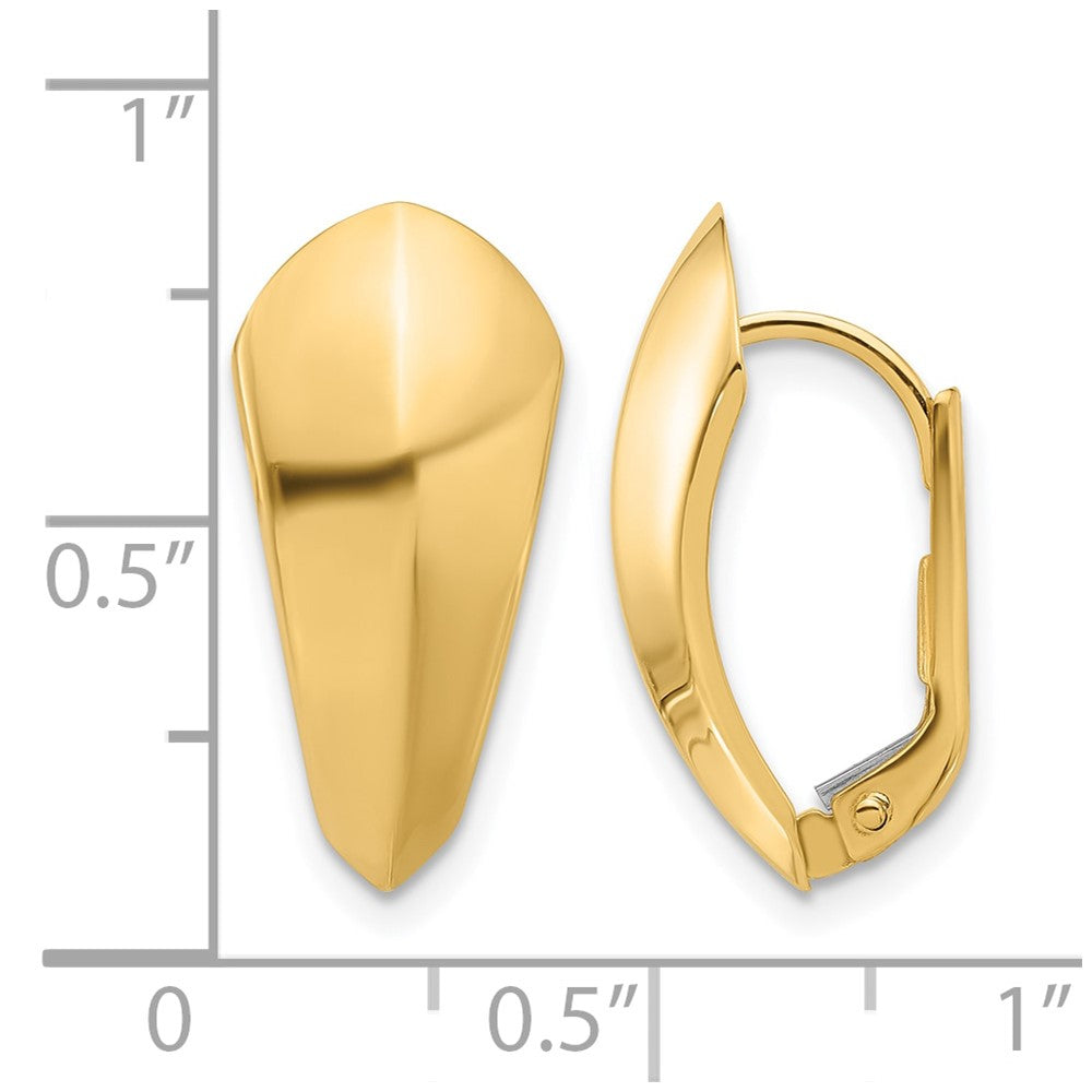 14K Yellow Gold Polished Omega Back Earrings