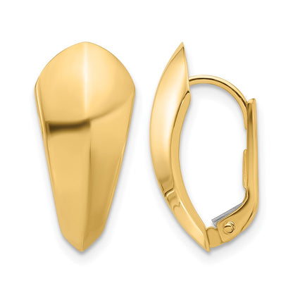 14K Yellow Gold Polished Omega Back Earrings