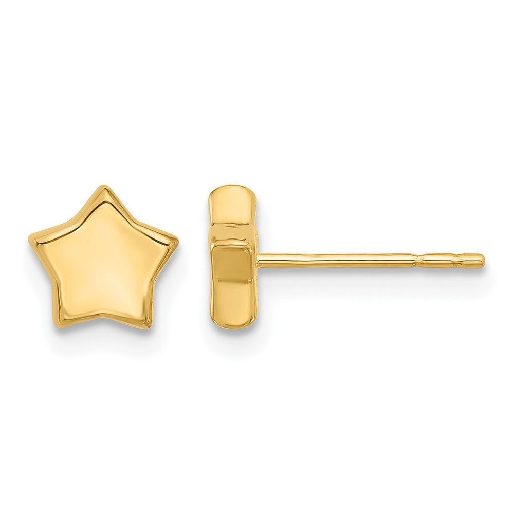 14K Yellow Gold Polished Stars Post Earrings