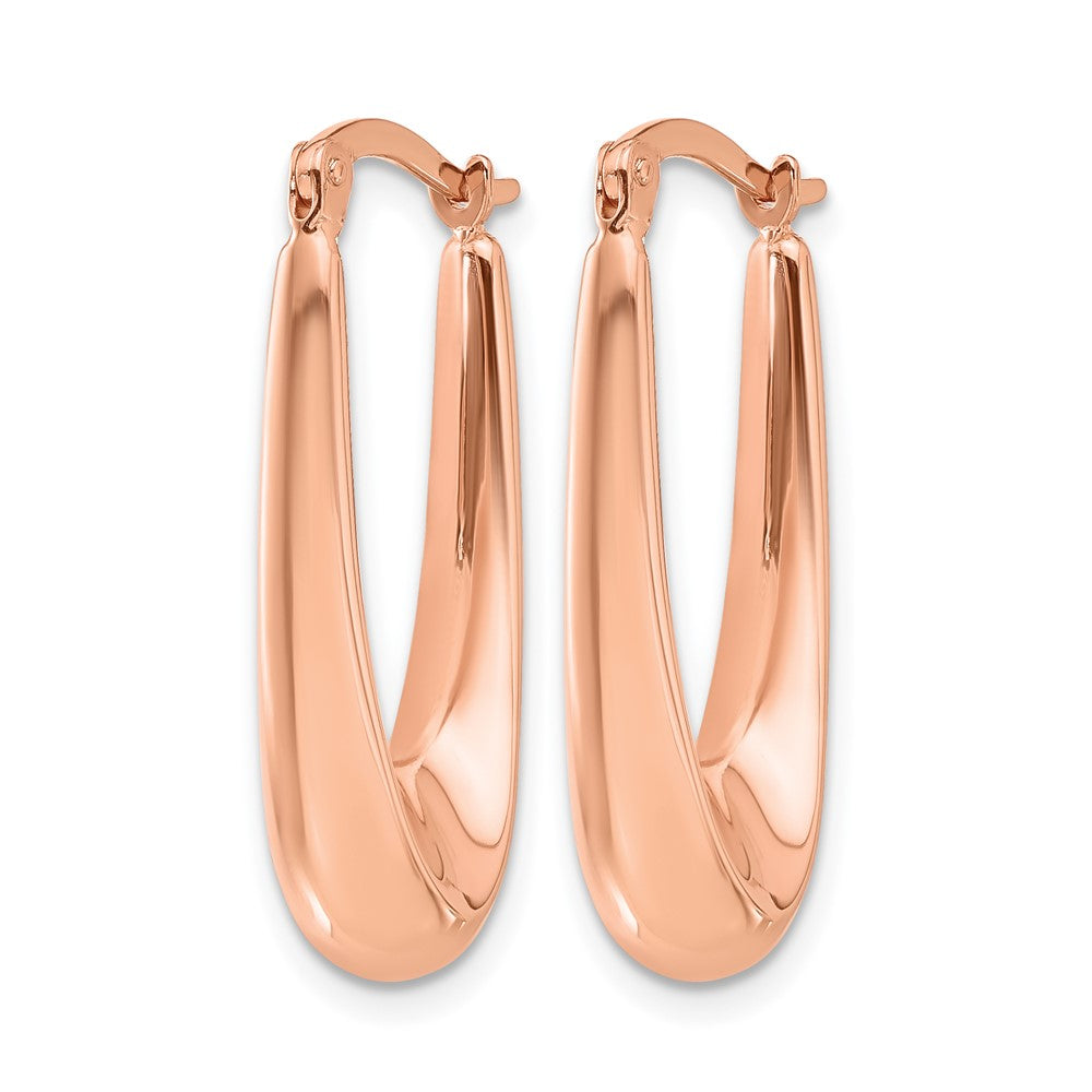 14K Rose Gold Polished Hoop Earrings