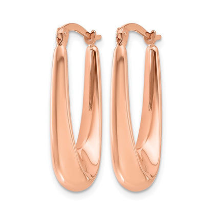 14K Rose Gold Polished Hoop Earrings