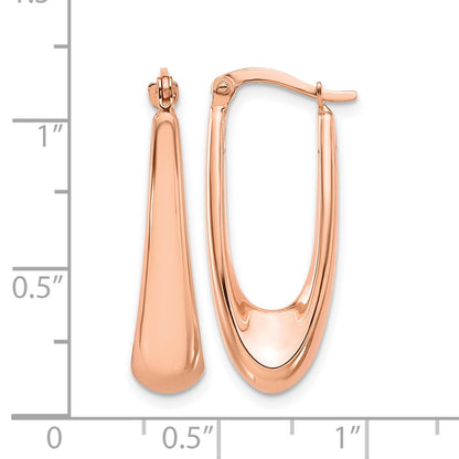 14K Rose Gold Polished Hoop Earrings