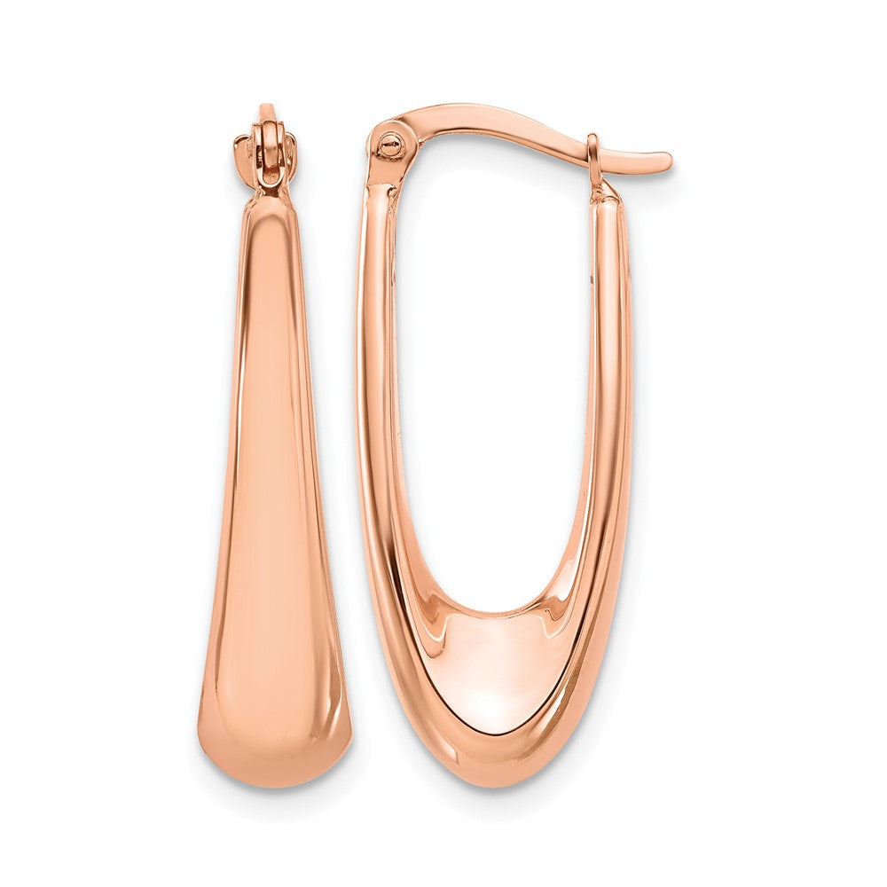 14K Rose Gold Polished Hoop Earrings