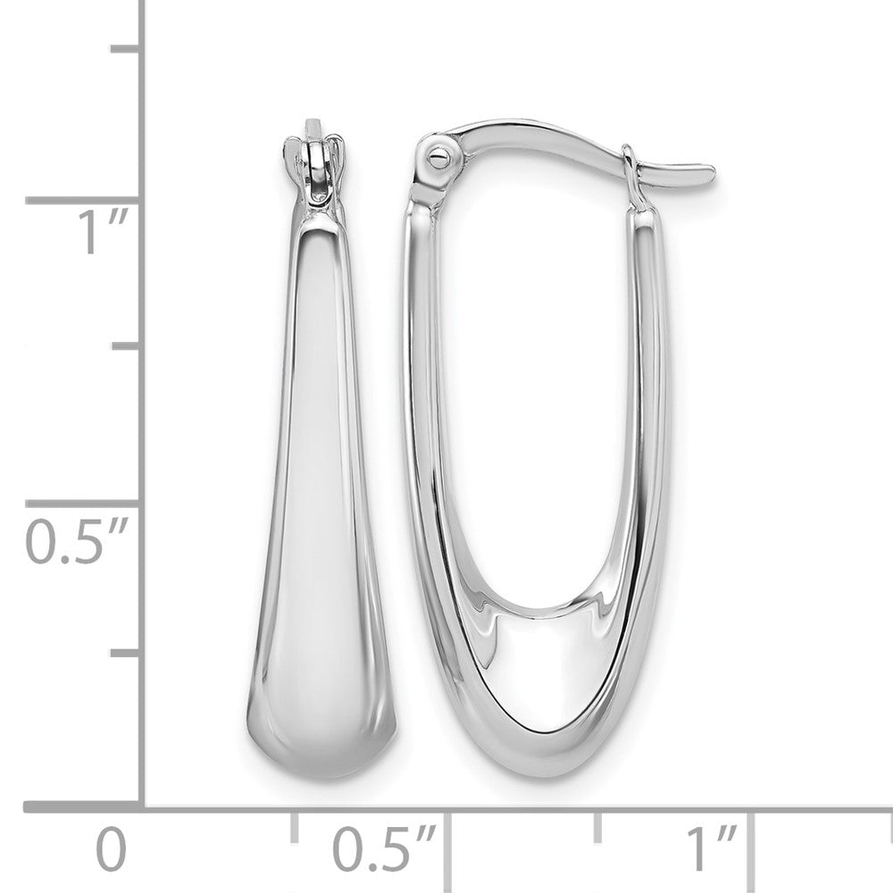14K White Gold Polished Hoop Earrings