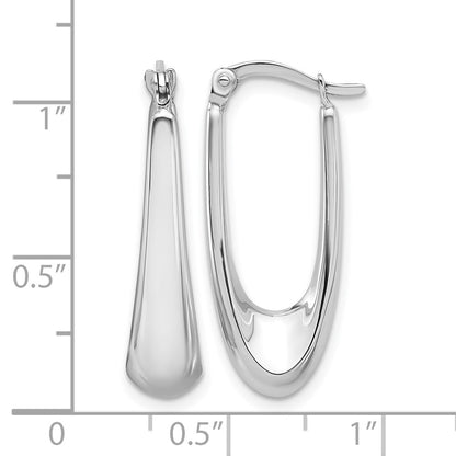 14K White Gold Polished Hoop Earrings
