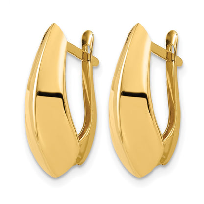 14K Yellow Gold Polished Hoop Earrings