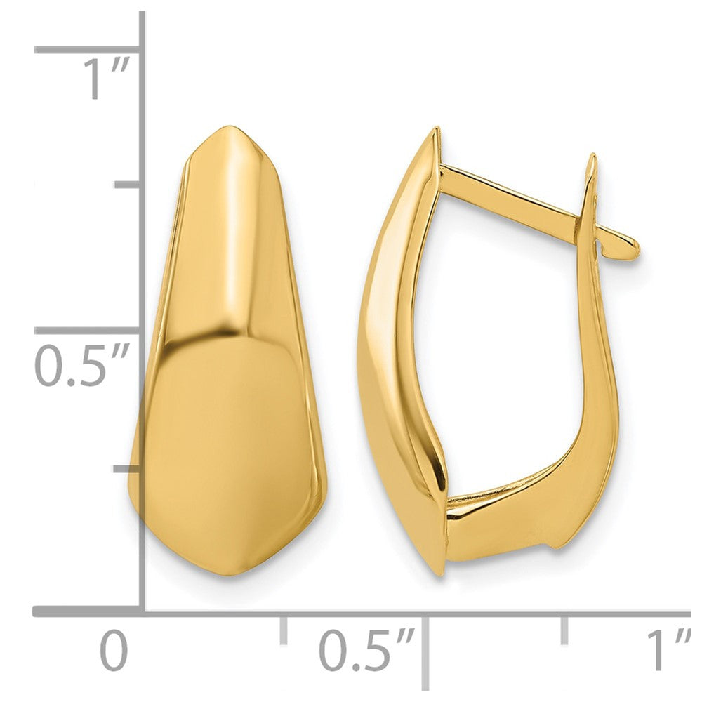 14K Yellow Gold Polished Hoop Earrings