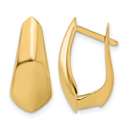 14K Yellow Gold Polished Hoop Earrings