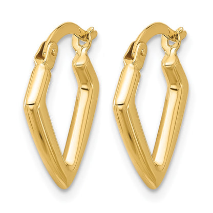 14K Yellow Gold Polished Fancy Hoop Earrings