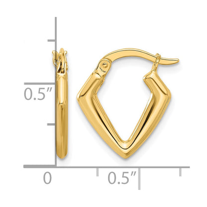 14K Yellow Gold Polished Fancy Hoop Earrings
