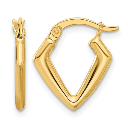 14K Yellow Gold Polished Fancy Hoop Earrings