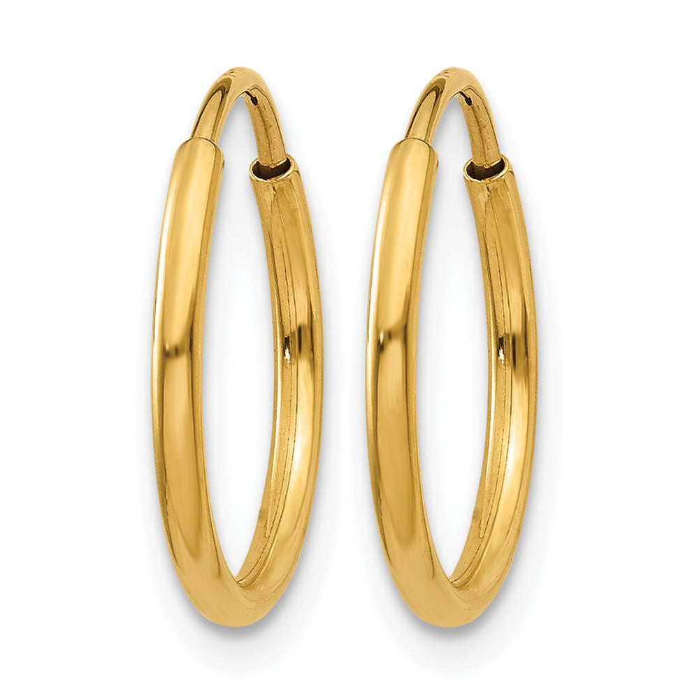 14K Yellow Gold 1.00mm Endless Hoop Earring