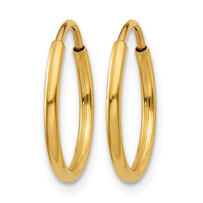 14K Yellow Gold 1.00mm Endless Hoop Earring