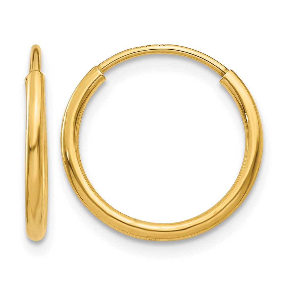 14K Yellow Gold 1.00mm Endless Hoop Earring