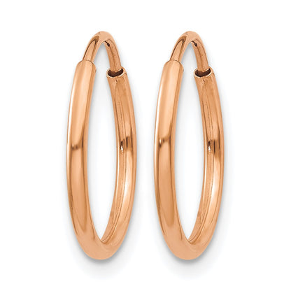 14K Rose Gold 1.00mm Polished Endless Hoop Earrings