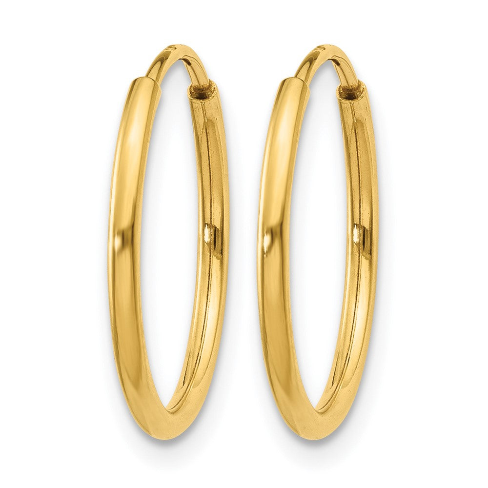 14K Yellow Gold 1.00mm Endless Hoop Earring