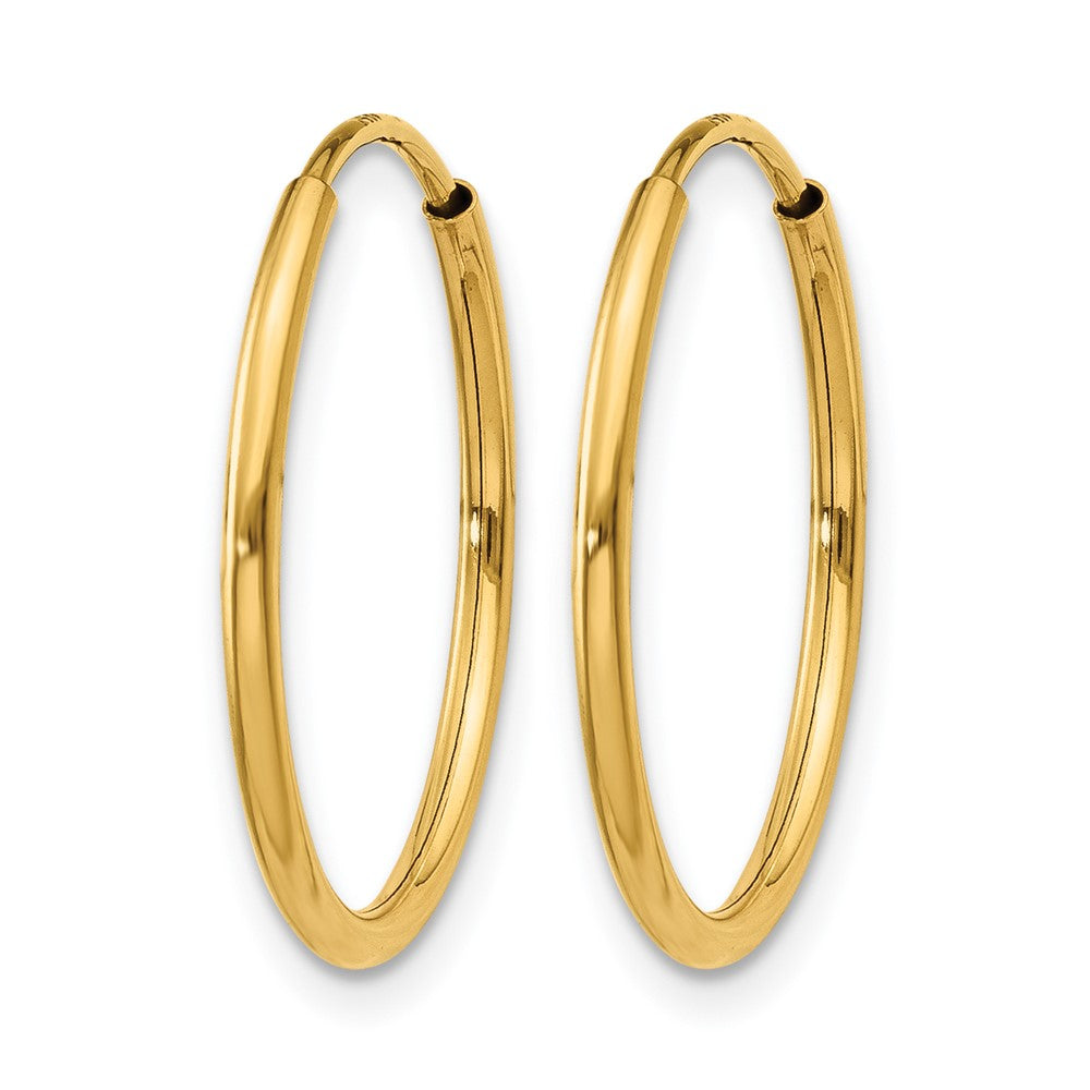 14K Yellow Gold 1.00mm Endless Hoop Earring