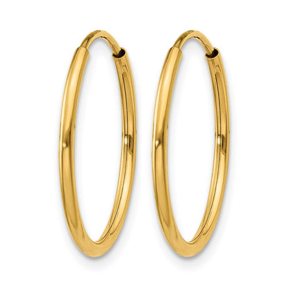14K Yellow Gold 1.00mm Endless Hoop Earring