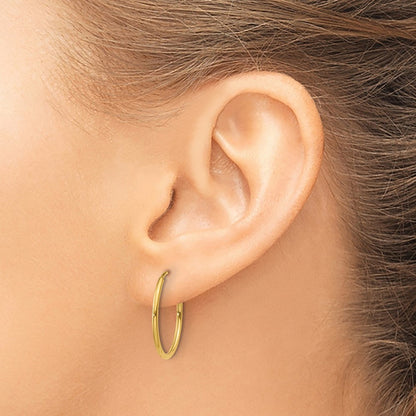 14K Yellow Gold 1.00mm Endless Hoop Earring