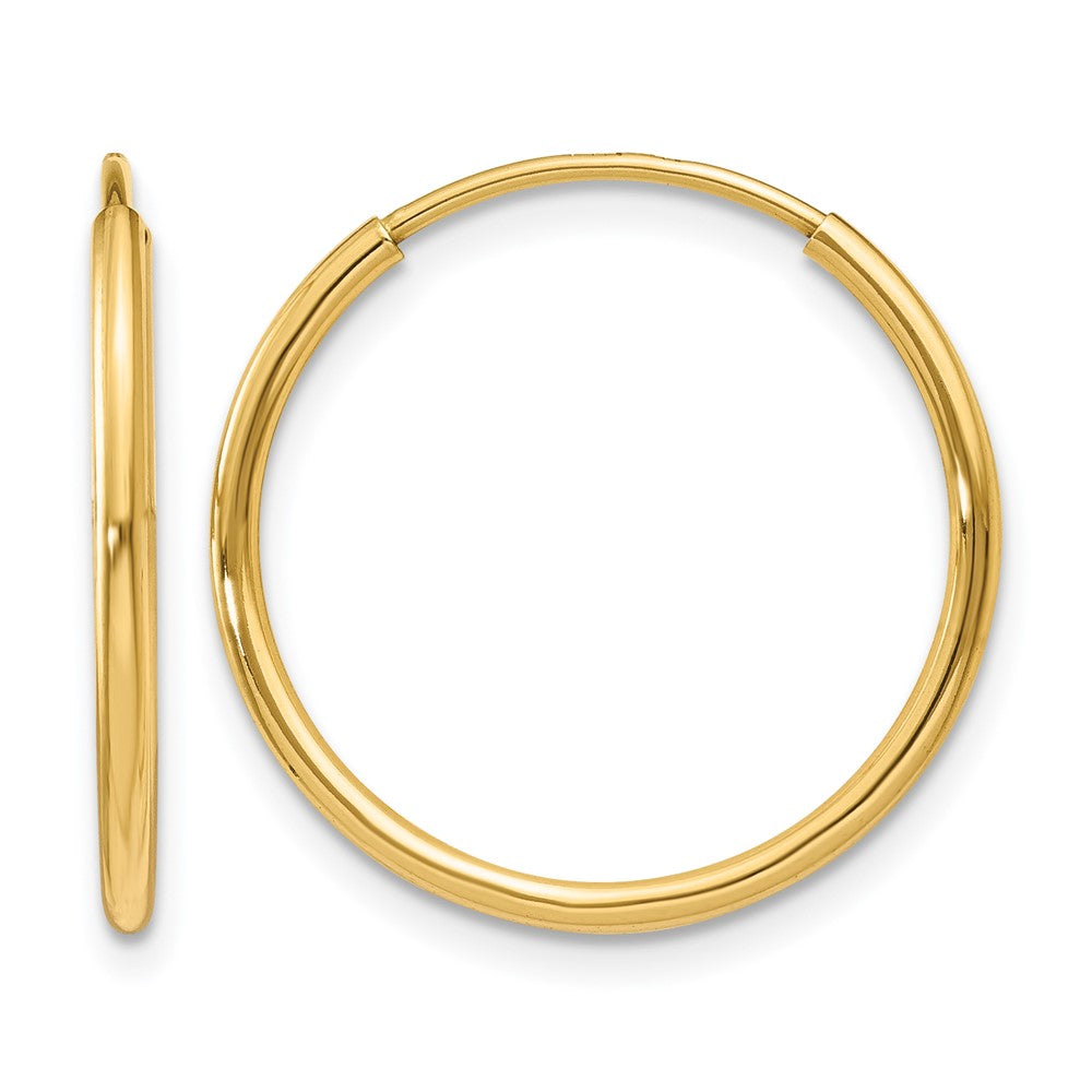 14K Yellow Gold 1.00mm Endless Hoop Earring