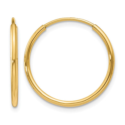 14K Yellow Gold 1.00mm Endless Hoop Earring