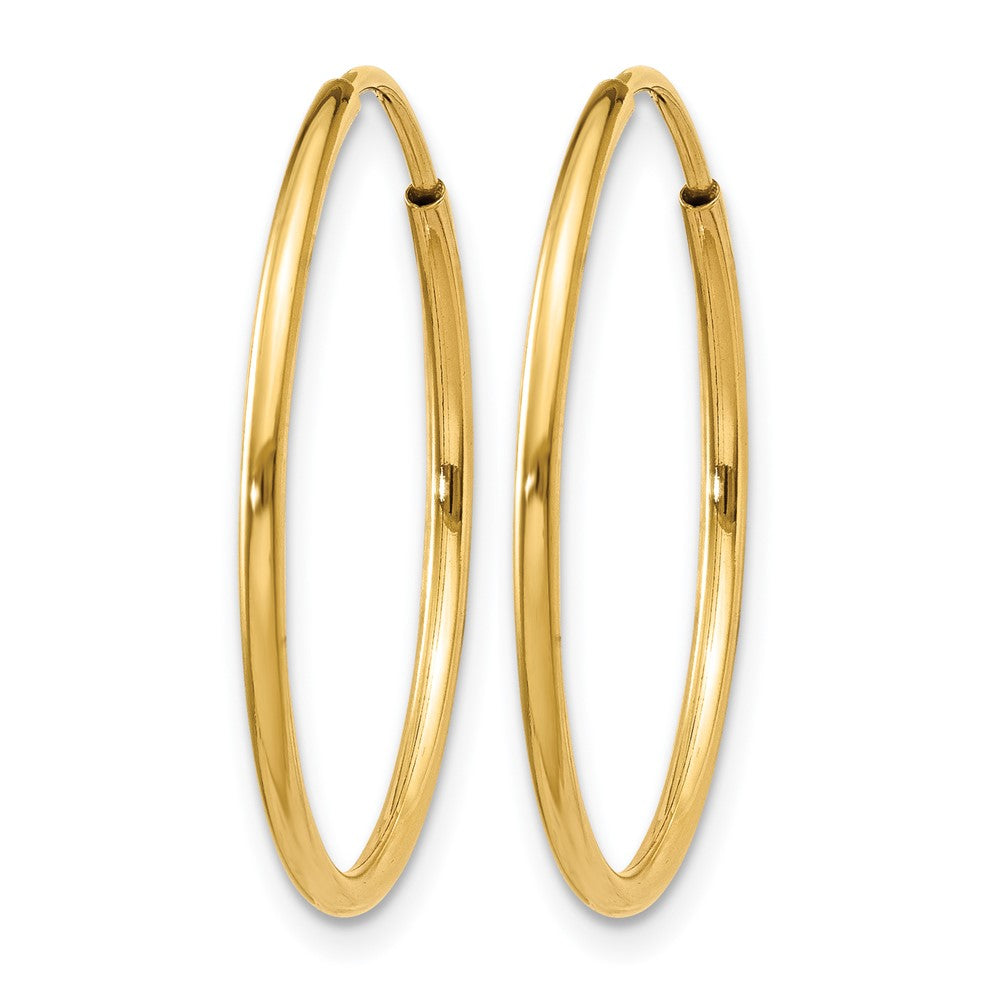 14K Yellow Gold 1.00mm Endless Hoop Earring