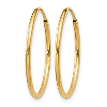 14K Yellow Gold 1.00mm Endless Hoop Earring