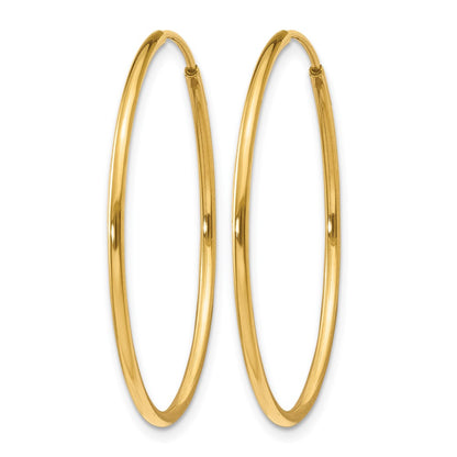 14K Yellow Gold 1.00mm Endless Hoop Earring