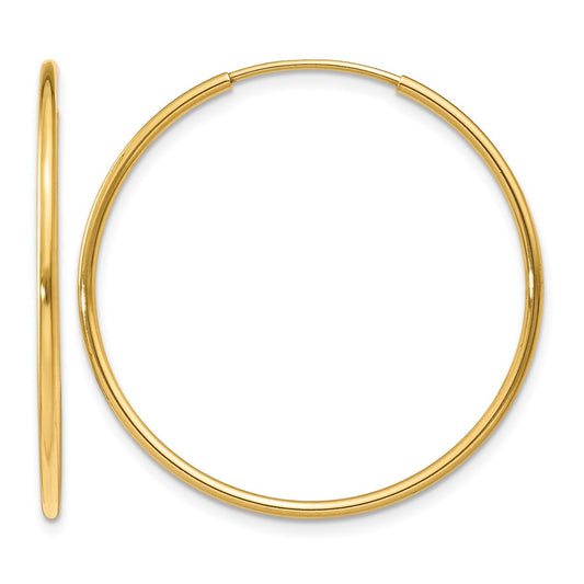 14K Yellow Gold 1.00mm Endless Hoop Earring