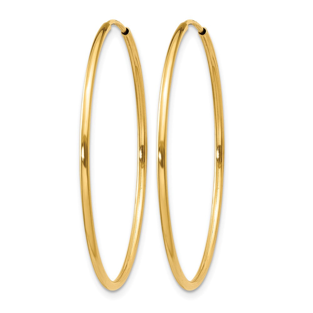 14K Yellow Gold 1.00mm Endless Hoop Earring