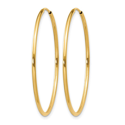 14K Yellow Gold 1.00mm Endless Hoop Earring