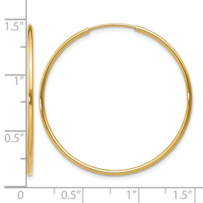 14K Yellow Gold 1.00mm Endless Hoop Earring