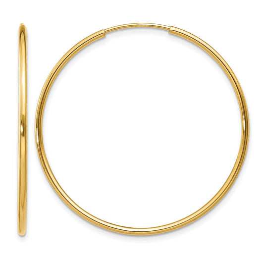 14K Yellow Gold 1.00mm Endless Hoop Earring