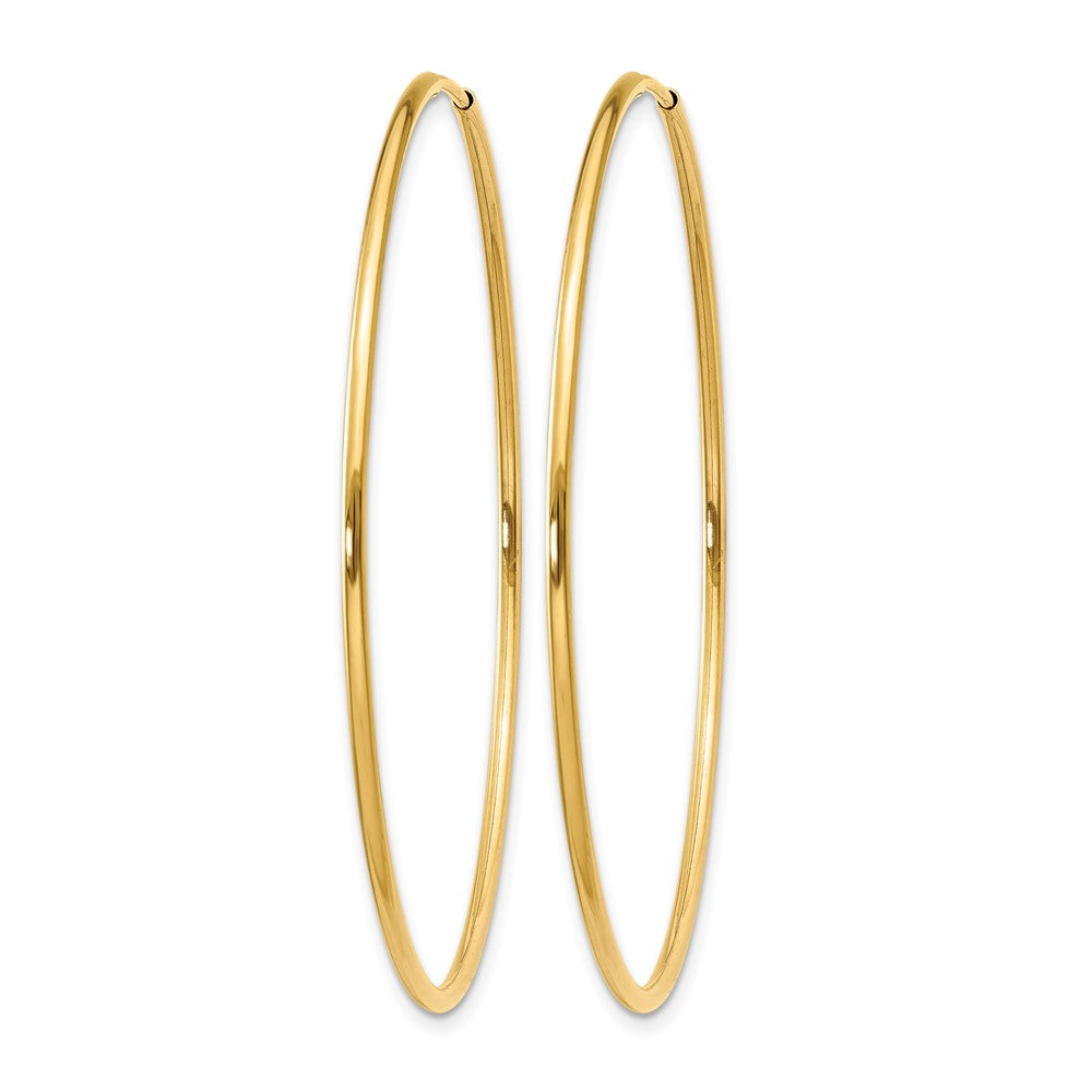 14K Yellow Gold 1.00mm Endless Hoop Earring