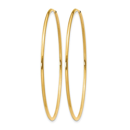 14K Yellow Gold 1.00mm Endless Hoop Earring