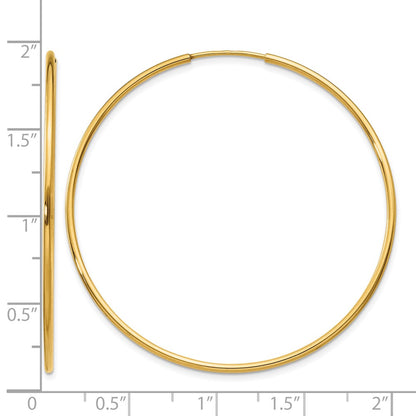 14K Yellow Gold 1.00mm Endless Hoop Earring