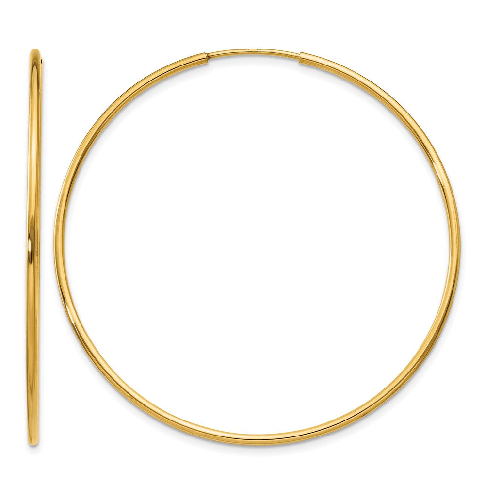 14K Yellow Gold 1.00mm Endless Hoop Earring
