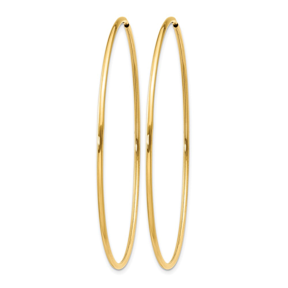 14K Yellow Gold 1.00mm Endless Hoop Earring