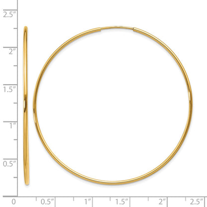 14K Yellow Gold 1.00mm Endless Hoop Earring